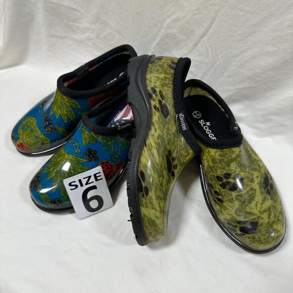 Two for One Price!! Sloggers Waterproof Rain Shoes - Paw Green & Mid Summer Blue - Picture 4 of 4